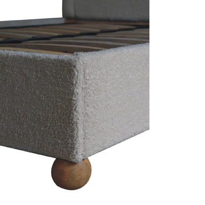 Bouclé Montauk Serpentine Upholstered Double Bed Frame
