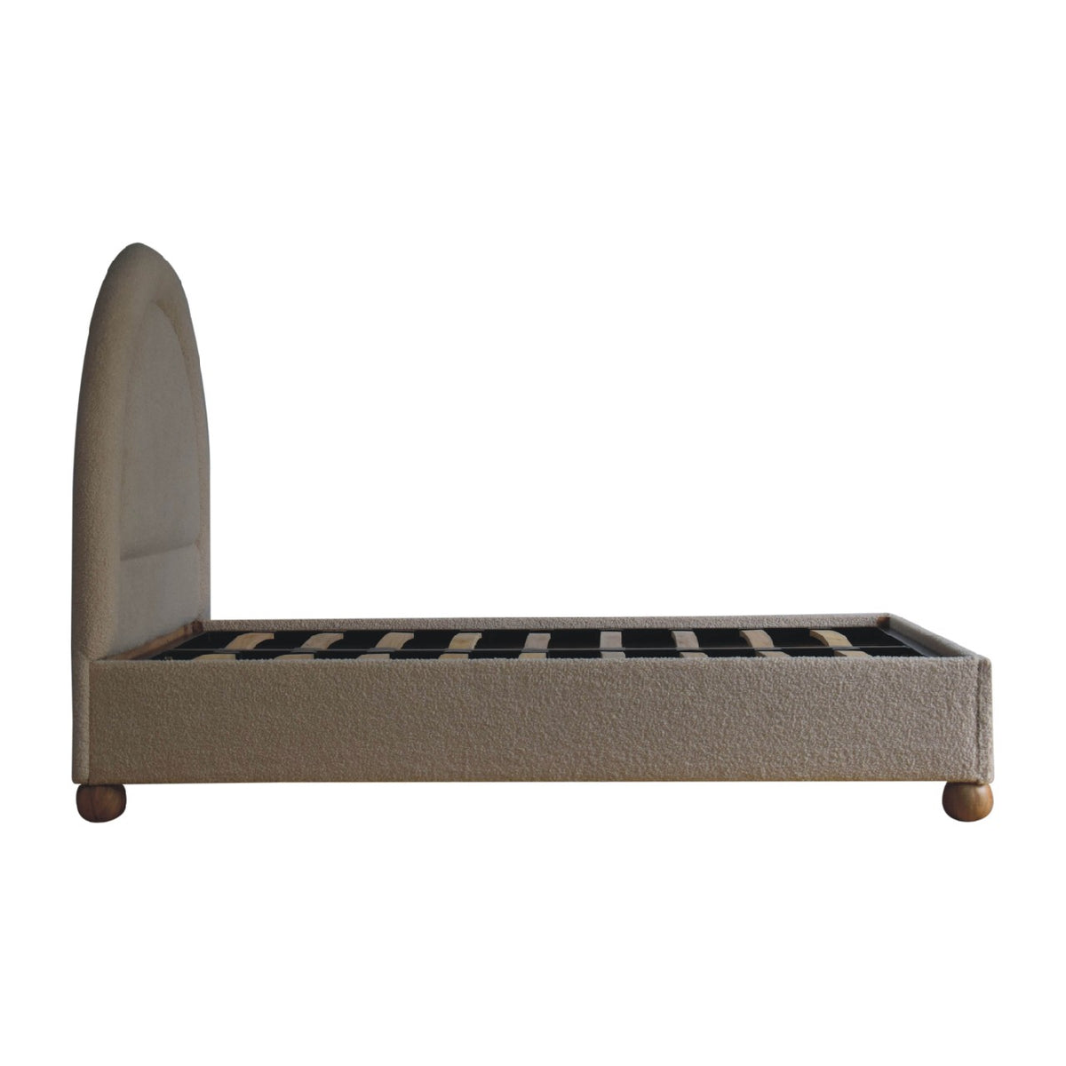Bouclé Montauk Serpentine Upholstered Double Bed Frame