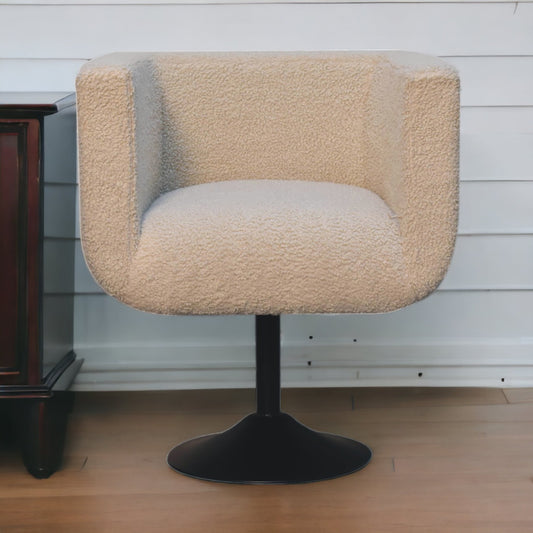 Bouclé Montauk 360-Degree Swivel Accent Chair