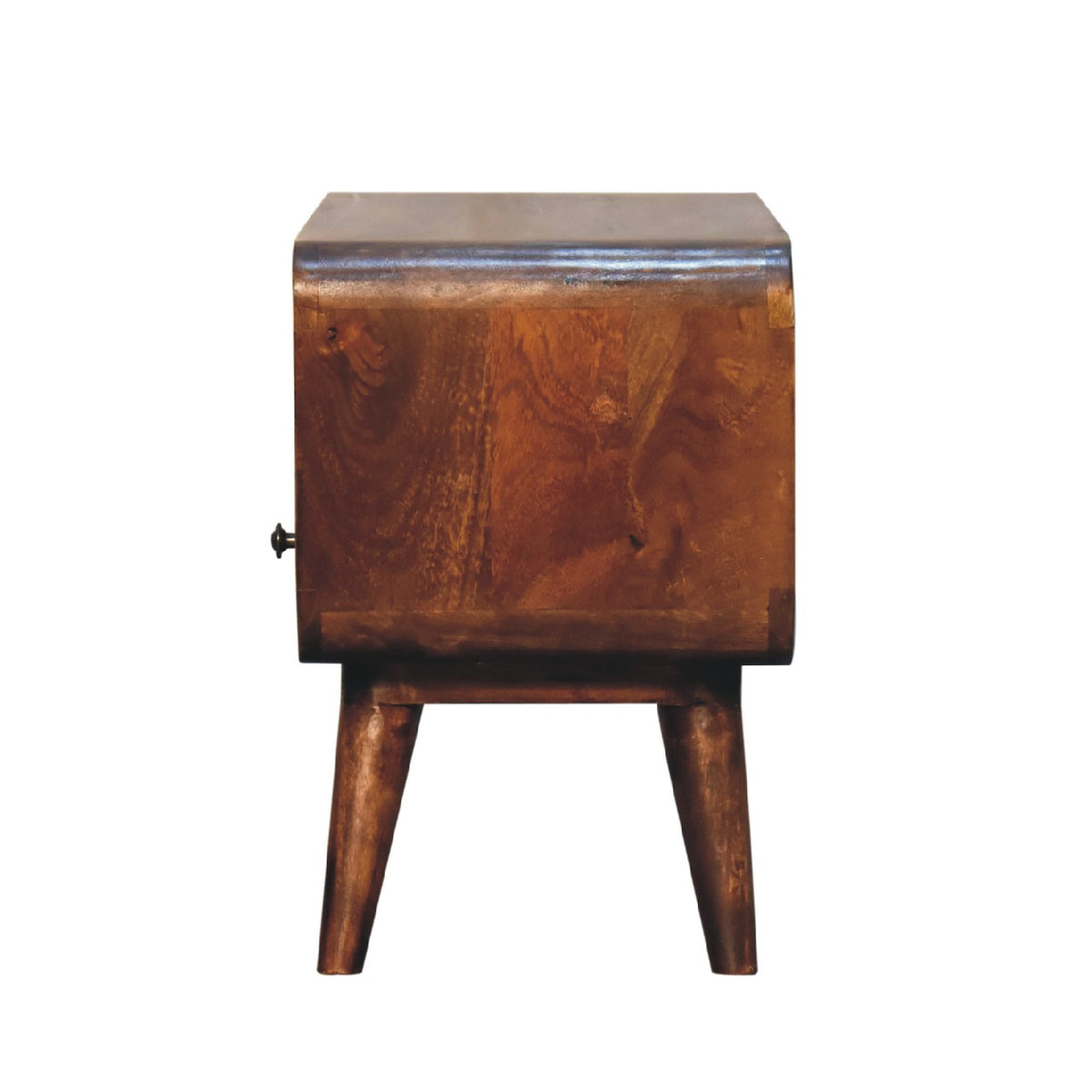 Small Chestnut Curved 1 Drawer TV Stand Unit