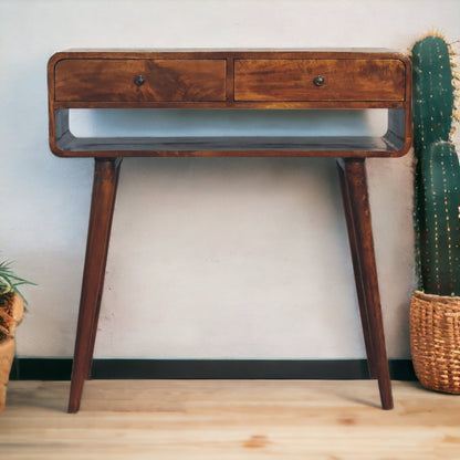 Nashville Chestnut Curved Console Table