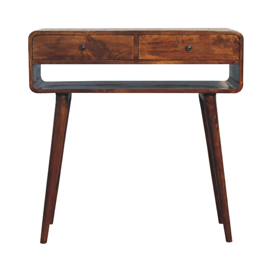 Nashville Chestnut Curved Console Table