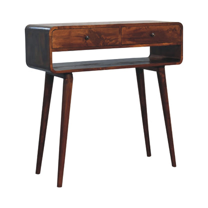 Nashville Chestnut Curved Console Table