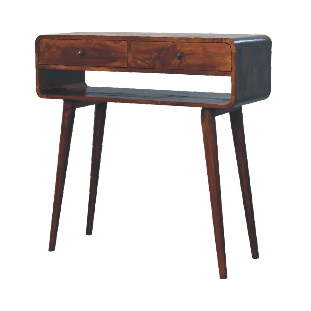 Nashville Chestnut Curved Console Table