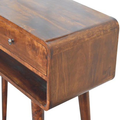 Nashville Chestnut Curved Console Table