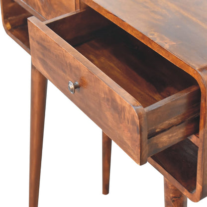 Nashville Chestnut Curved Console Table