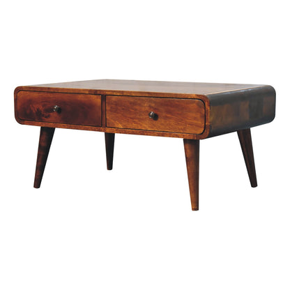 Nashville Chestnut Curved Coffee Table