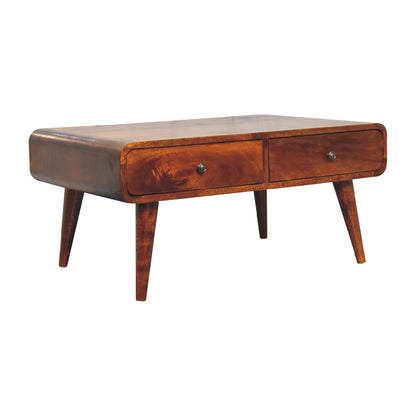 Nashville Chestnut Curved Coffee Table