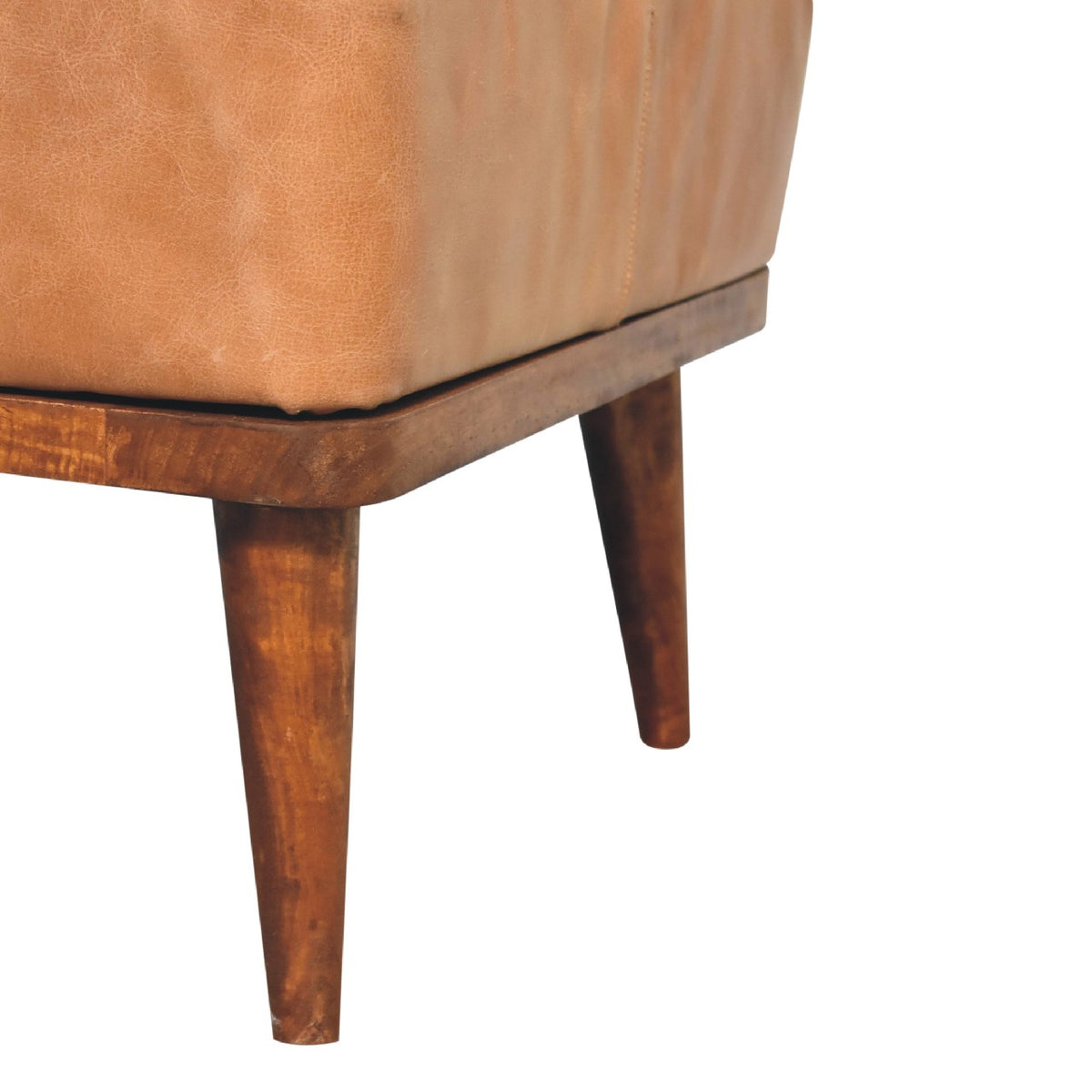 Sutton Buffalo Leather Tan Footstool