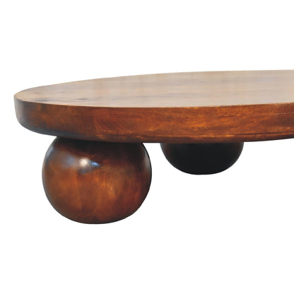 Orbison Chestnut Round Ball Coffee Table
