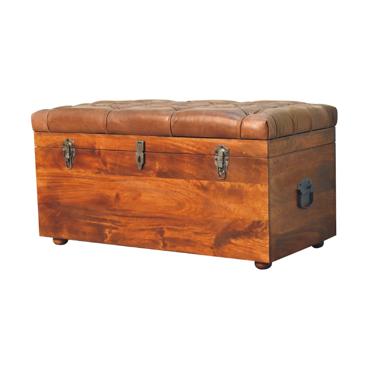 Sutton Buffalo Leather Chestnut Storage Trunk