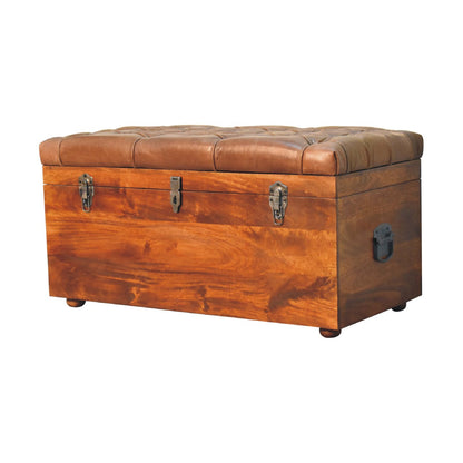 Sutton Buffalo Leather Chestnut Storage Trunk