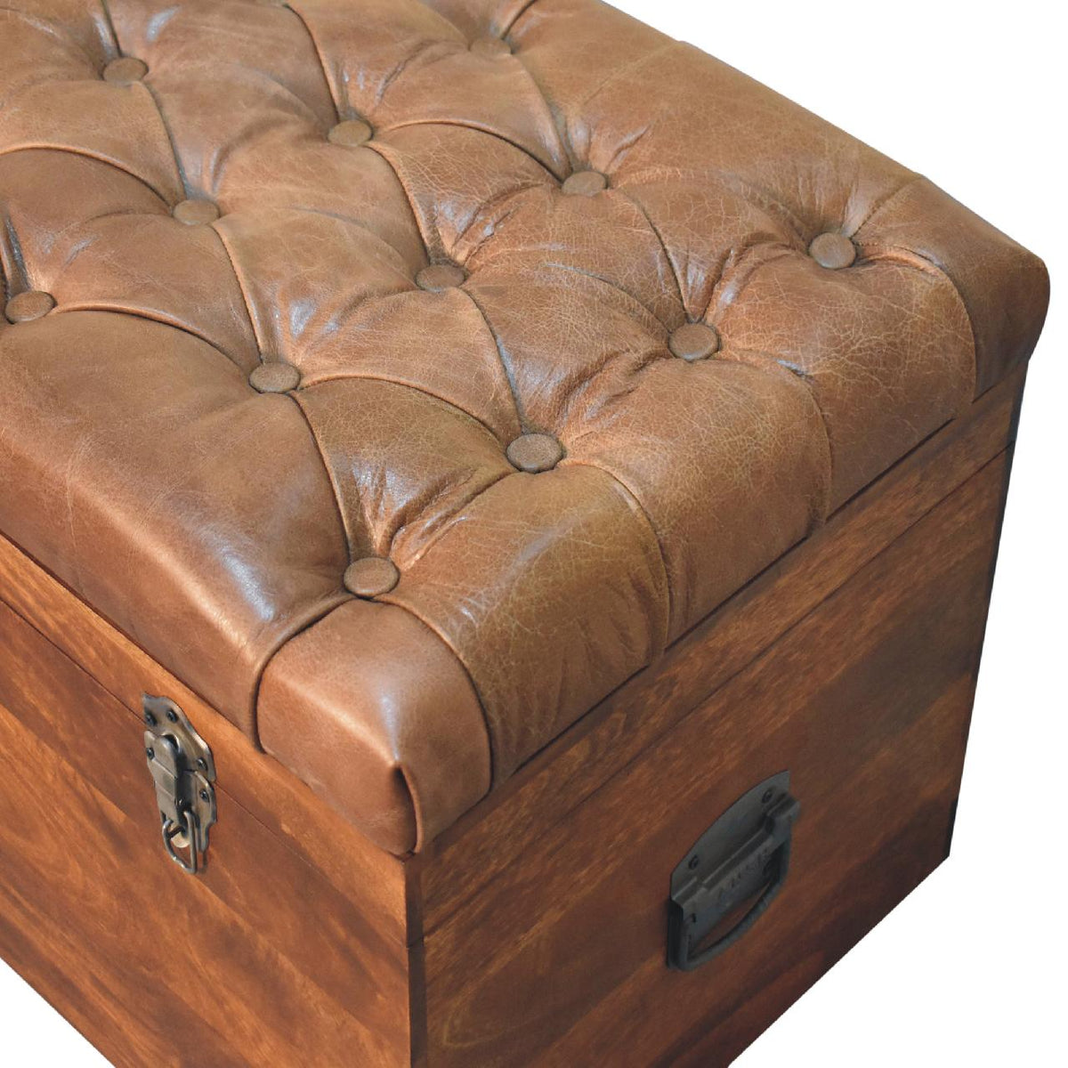 Sutton Buffalo Leather Chestnut Storage Trunk