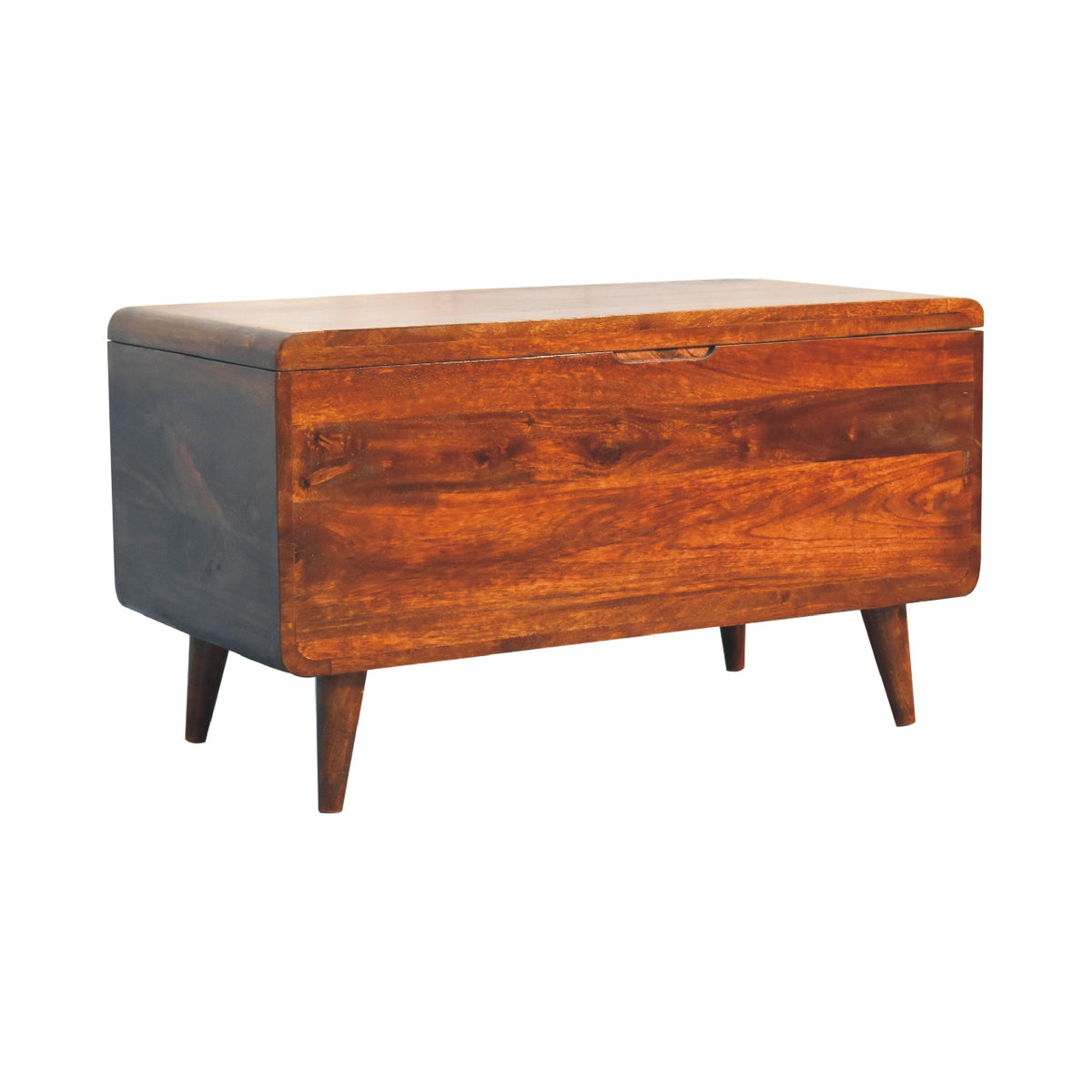 Big Sur Curved Chestnut Blanket Box