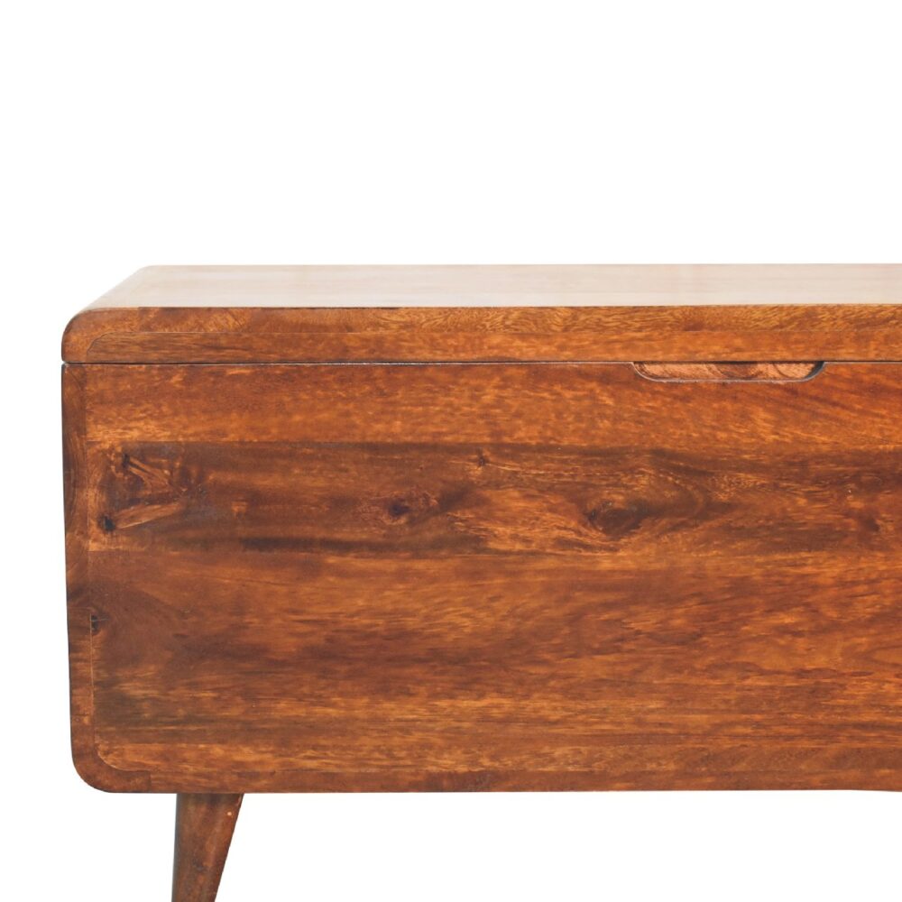 Big Sur Curved Chestnut Blanket Box