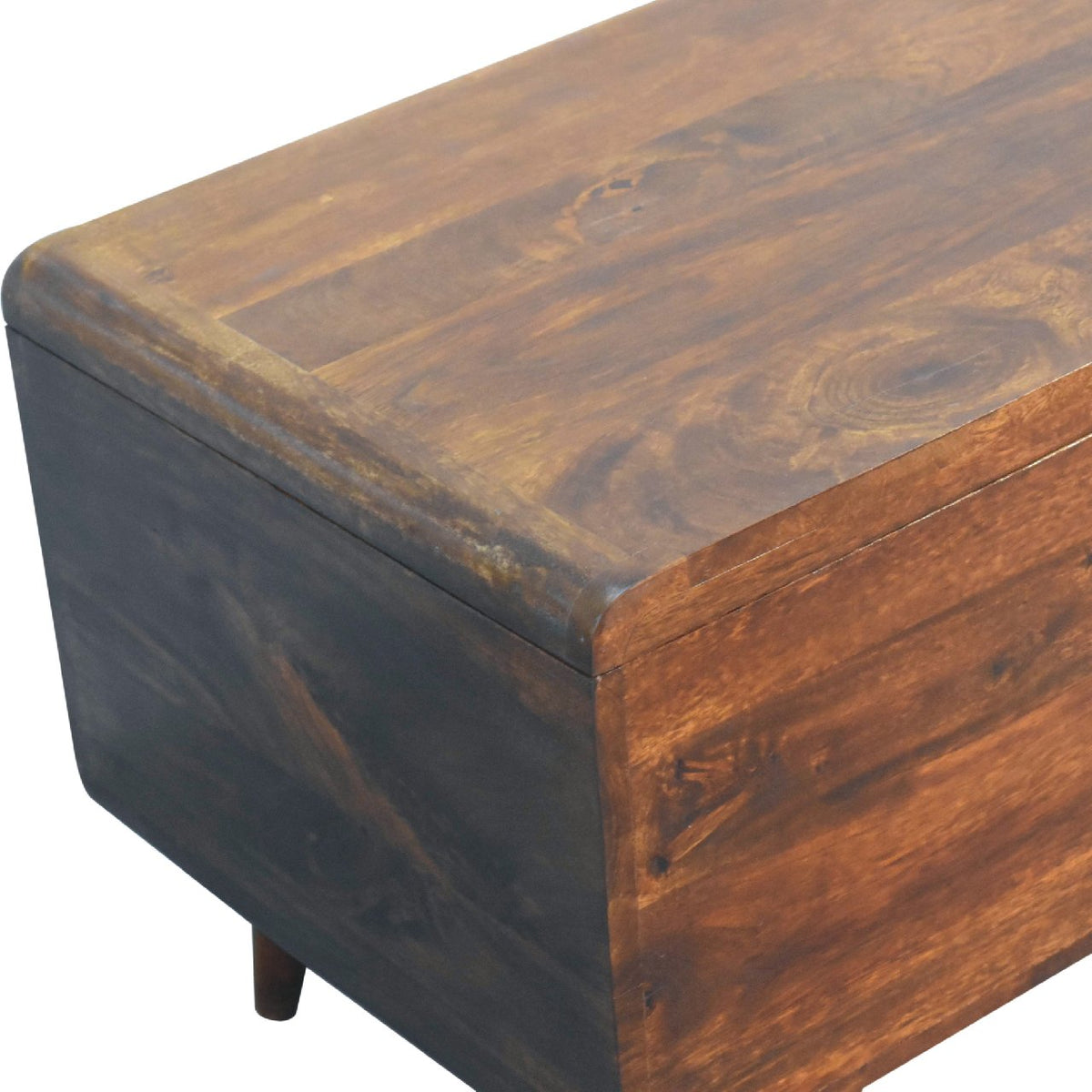 Big Sur Curved Chestnut Blanket Box