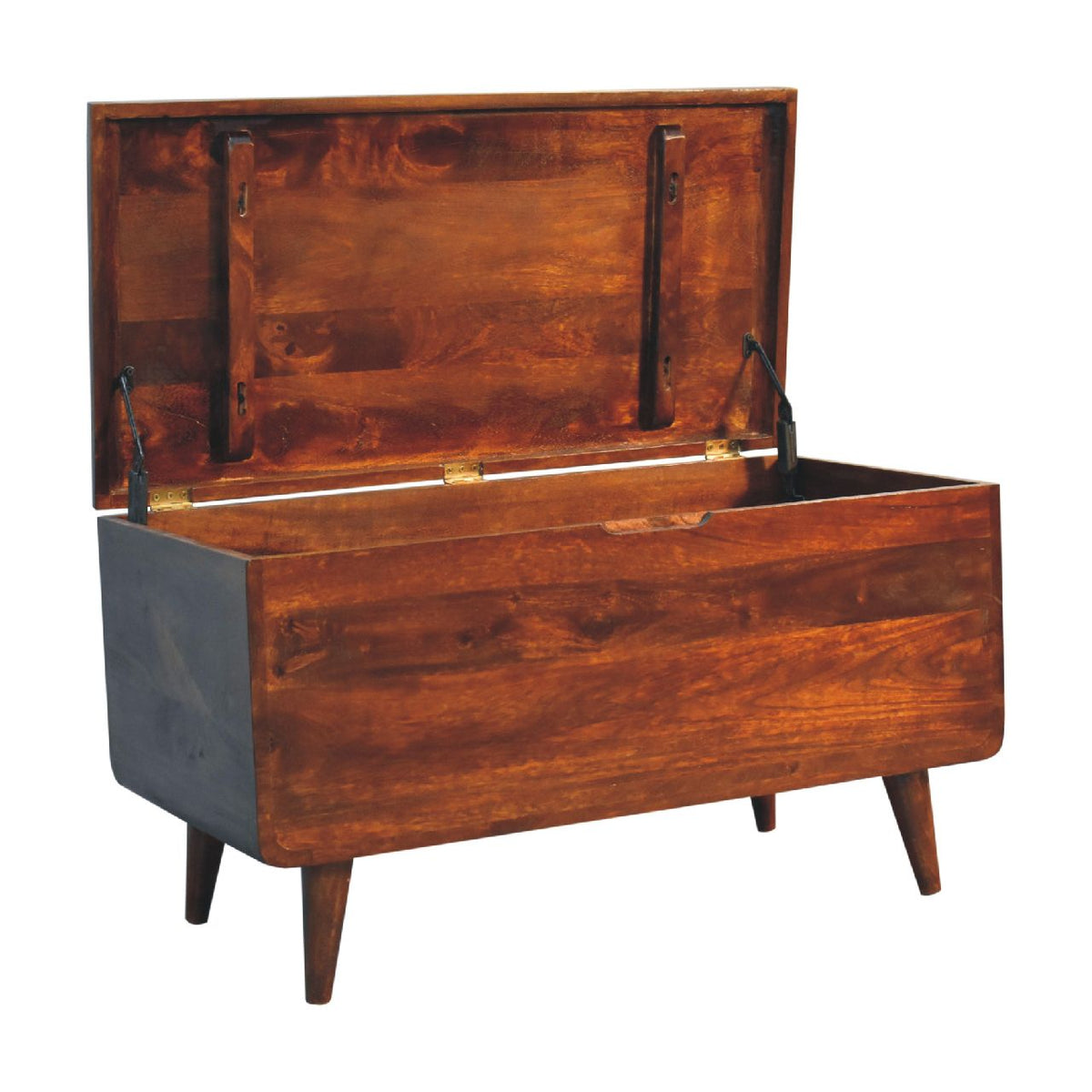 Big Sur Curved Chestnut Blanket Box