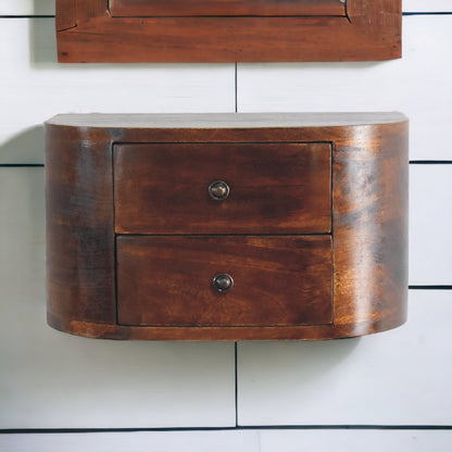 Arcadia Chestnut Curved Floating Nightstand
