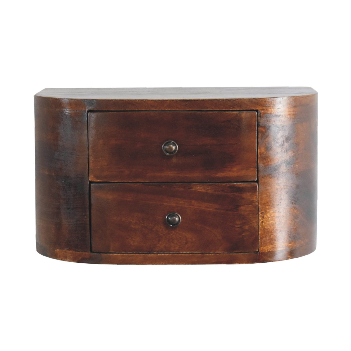 Arcadia Chestnut Curved Floating Nightstand