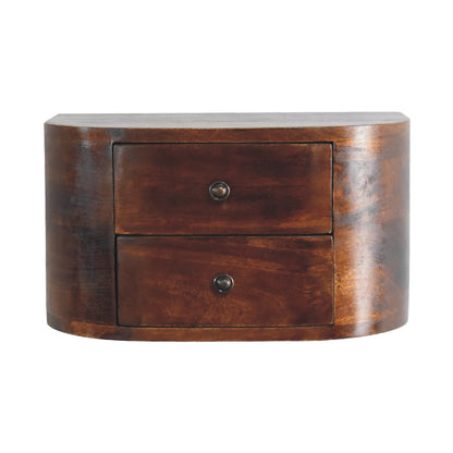 Arcadia Chestnut Curved Floating Nightstand