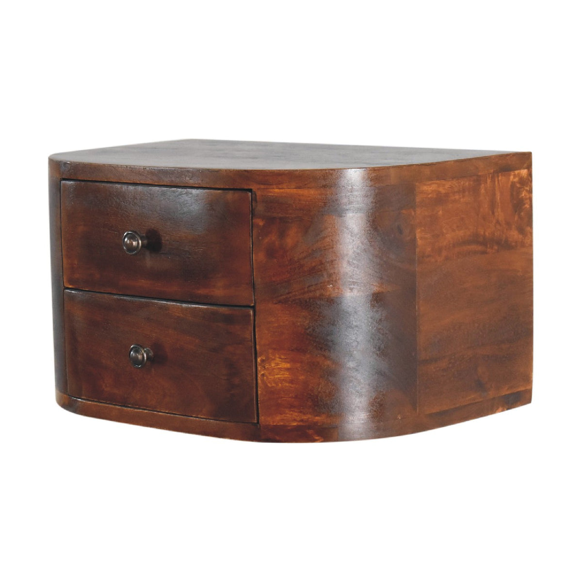 Arcadia Chestnut Curved Floating Nightstand