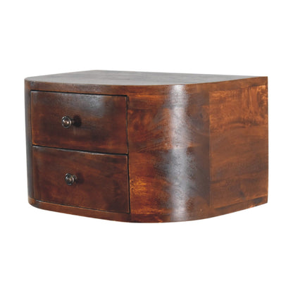 Arcadia Chestnut Curved Floating Nightstand