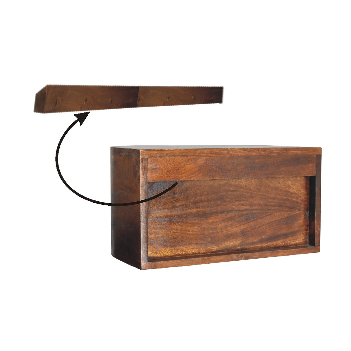 Arcadia Chestnut Curved Floating Nightstand