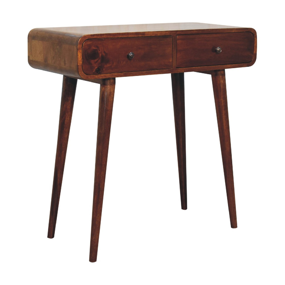 Nashville Chestnut 2-Drawer Curved Console Table