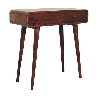 Nashville Chestnut 2-Drawer Curved Console Table