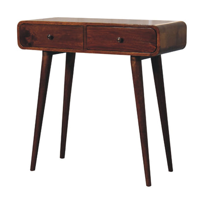 Nashville Chestnut 2-Drawer Curved Console Table
