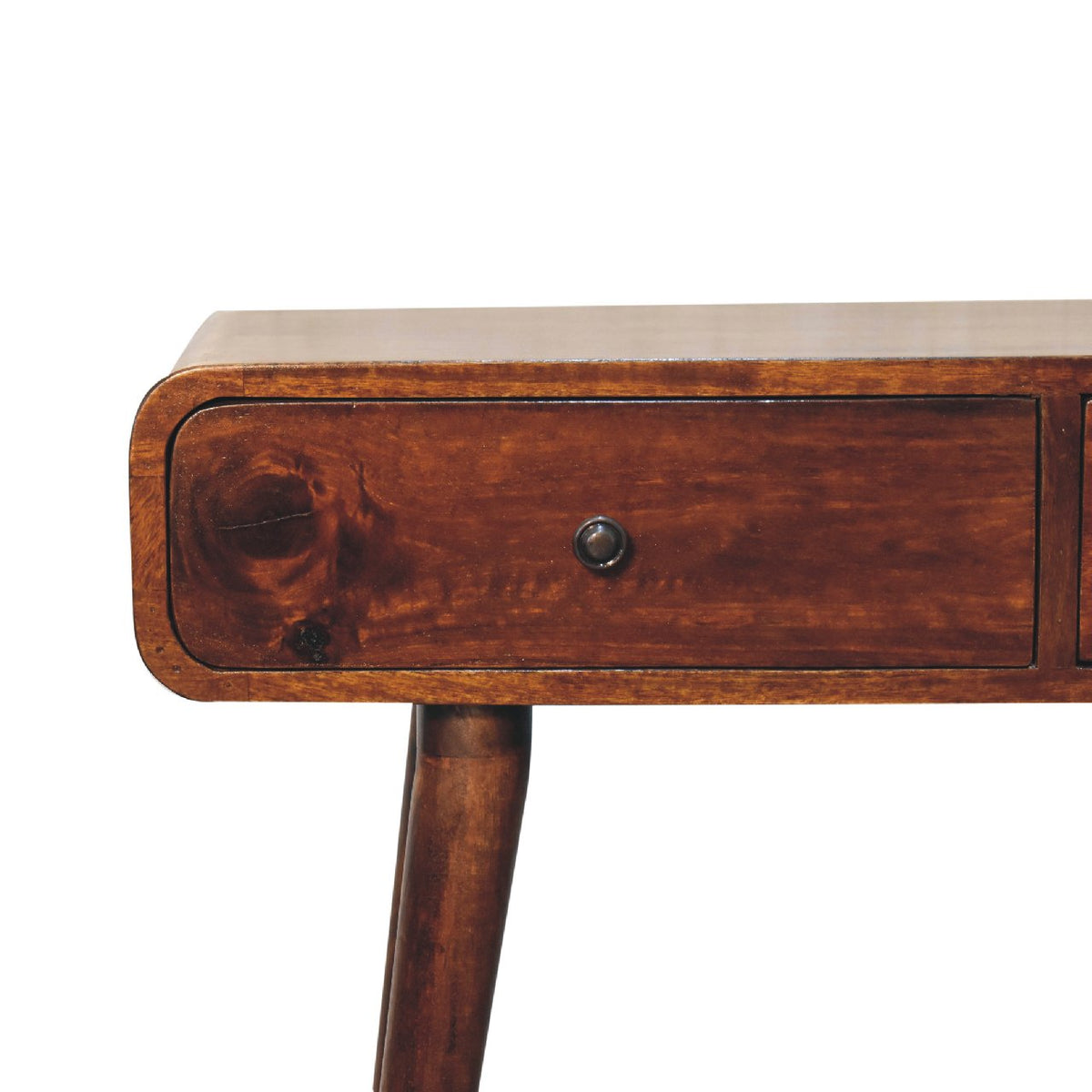 Nashville Chestnut 2-Drawer Curved Console Table