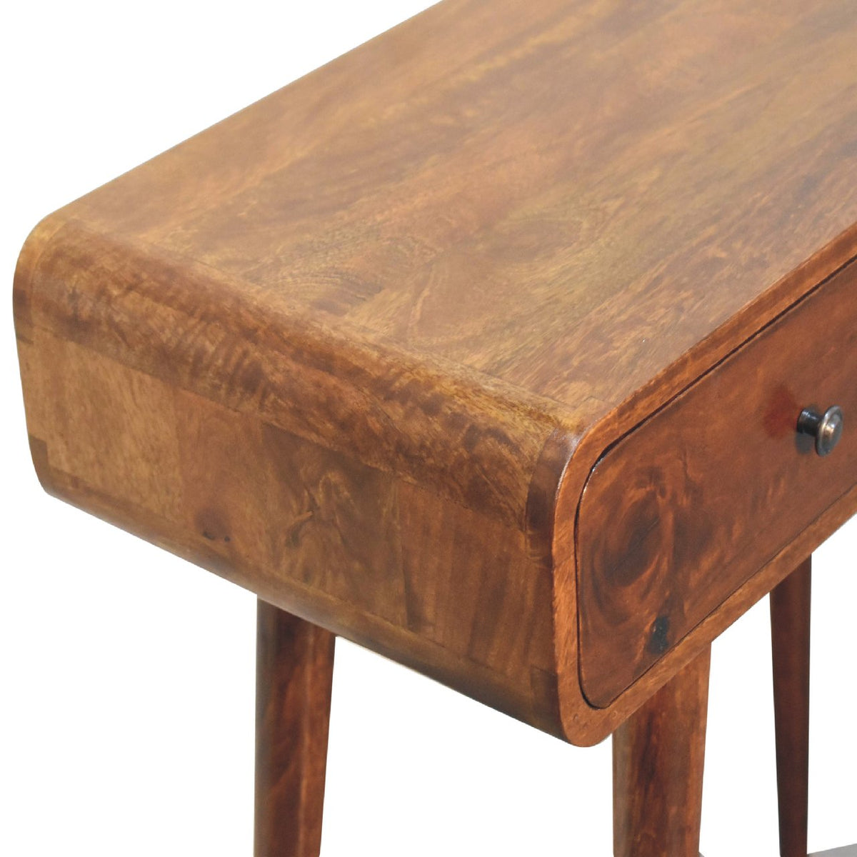 Nashville Chestnut 2-Drawer Curved Console Table