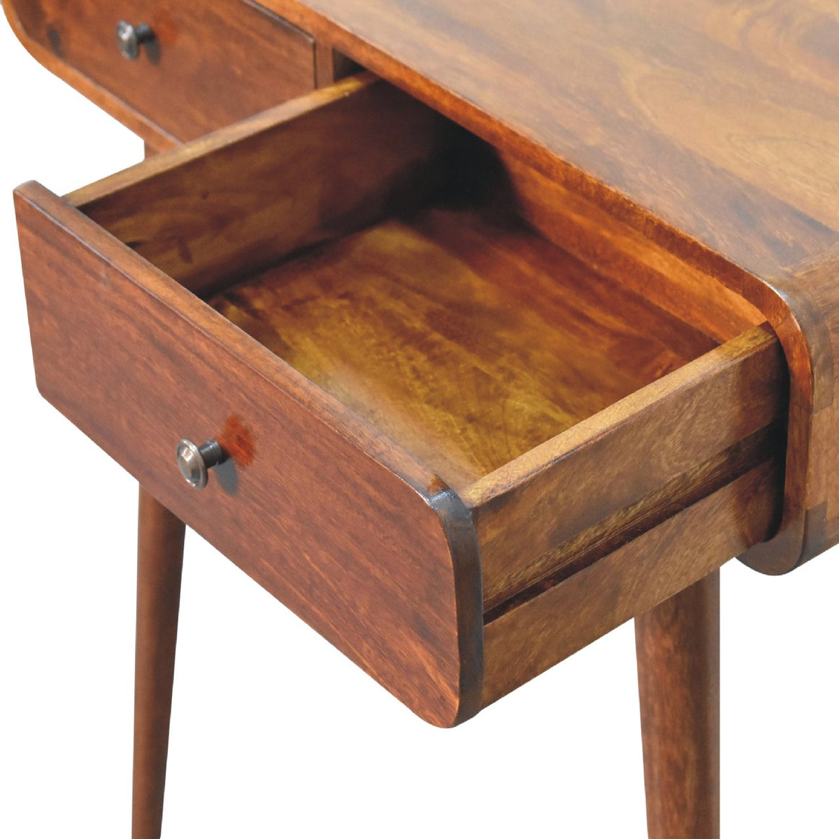 Nashville Chestnut 2-Drawer Curved Console Table
