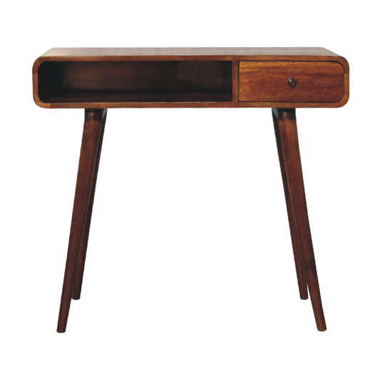 Nashville Curved Chestnut 1-Drawer Study Desk
