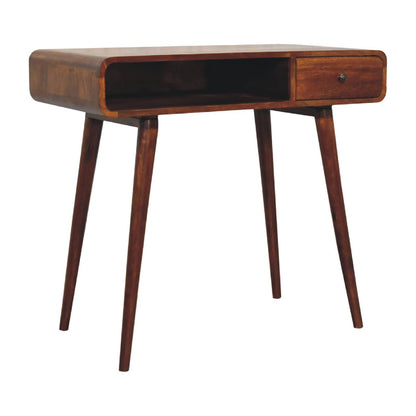 Nashville Curved Chestnut 1-Drawer Study Desk