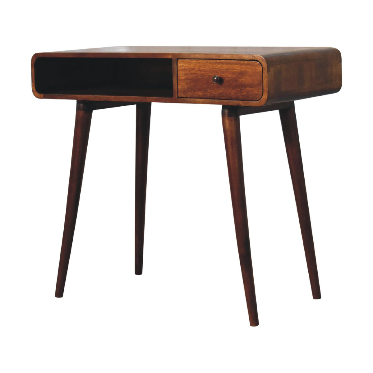 Nashville Curved Chestnut 1-Drawer Study Desk