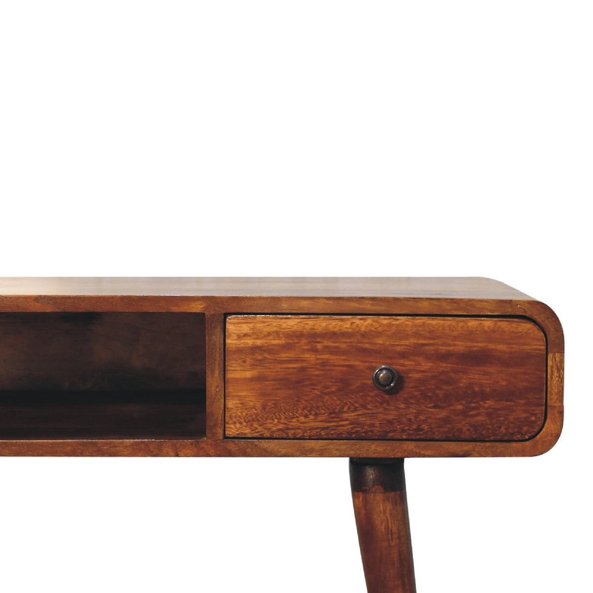 Nashville Curved Chestnut 1-Drawer Study Desk