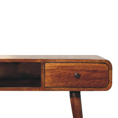 Nashville Curved Chestnut 1-Drawer Study Desk