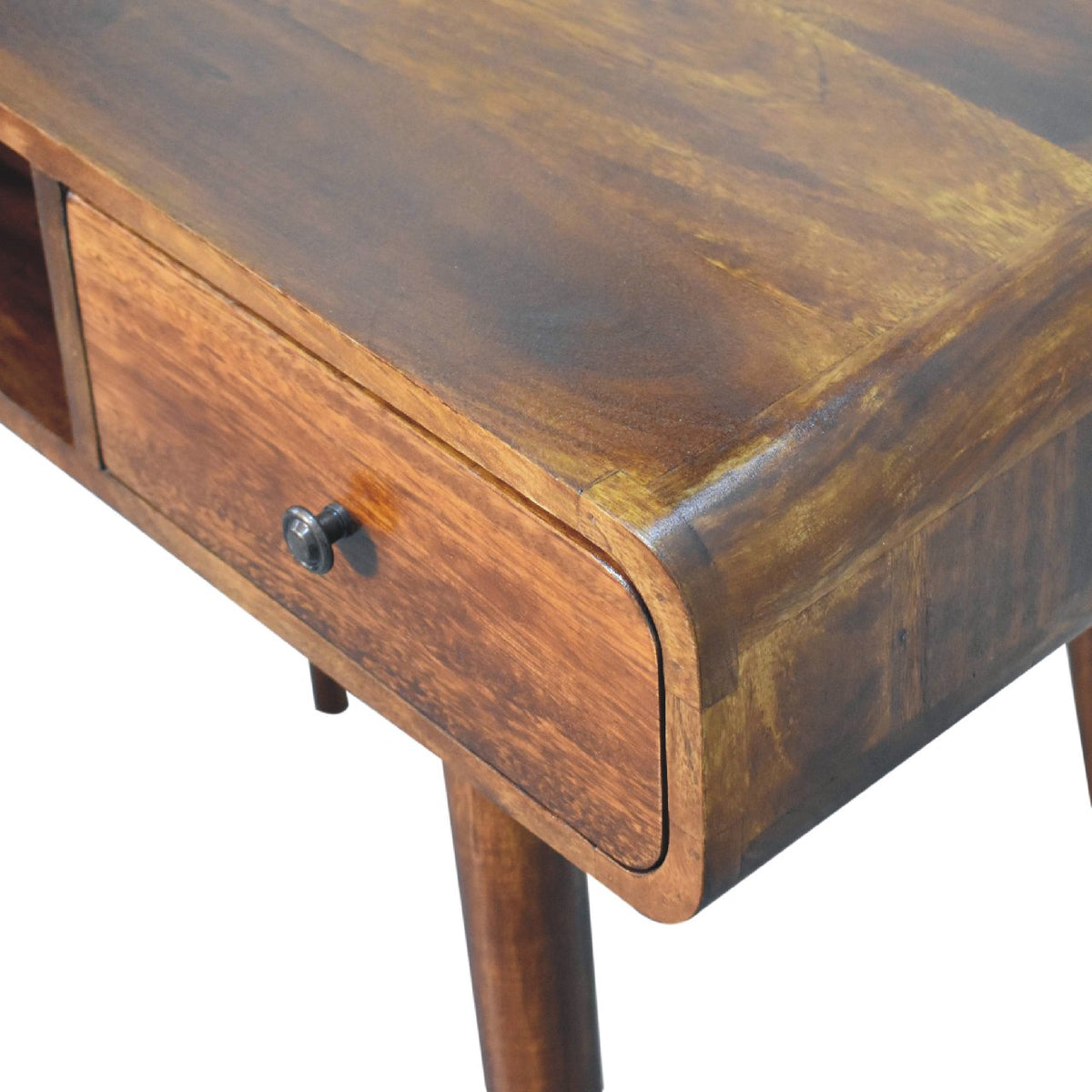 Nashville Curved Chestnut 1-Drawer Study Desk