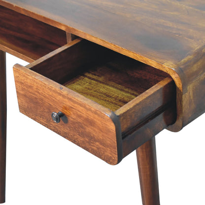 Nashville Curved Chestnut 1-Drawer Study Desk