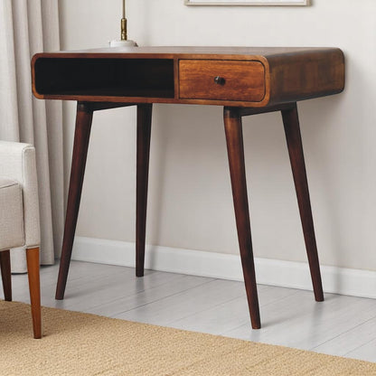 Nashville Curved Chestnut 1-Drawer Study Desk