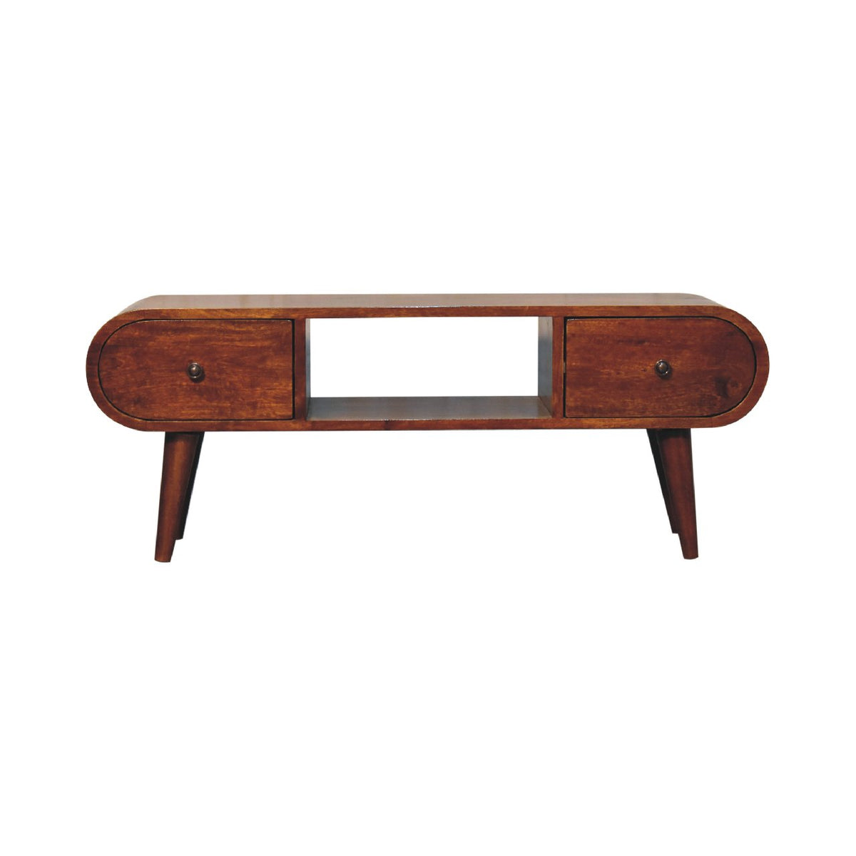 Chestnut Ridge Circular 2 Drawer TV Console