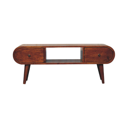 Chestnut Ridge Circular 2 Drawer TV Console