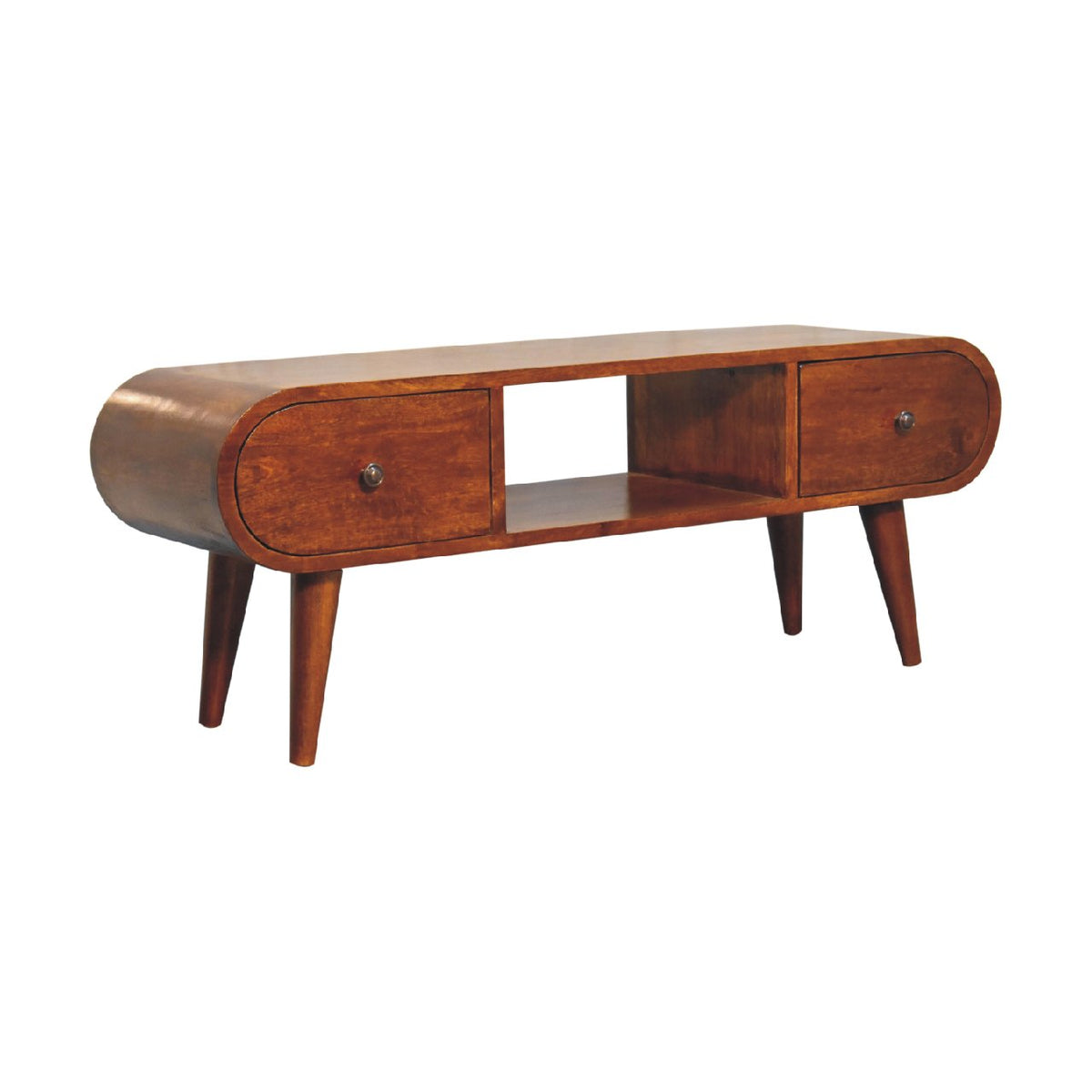 Chestnut Ridge Circular 2 Drawer TV Console