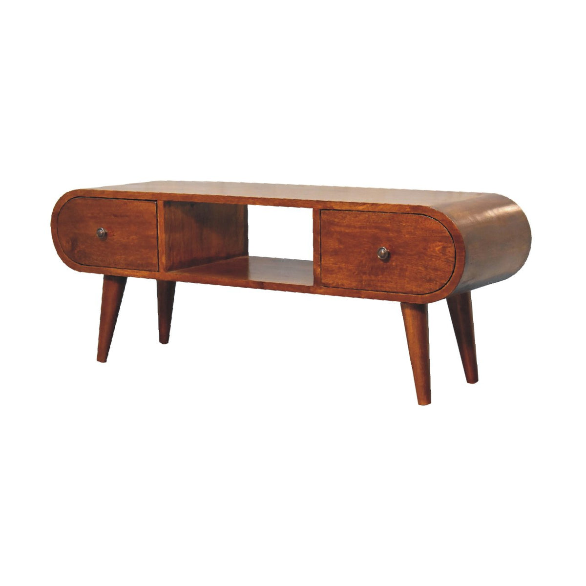 Chestnut Ridge Circular 2 Drawer TV Console