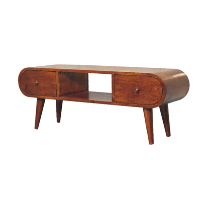 Chestnut Ridge Circular 2 Drawer TV Console