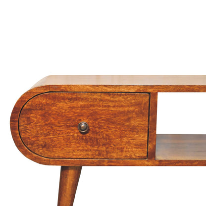 Chestnut Ridge Circular 2 Drawer TV Console