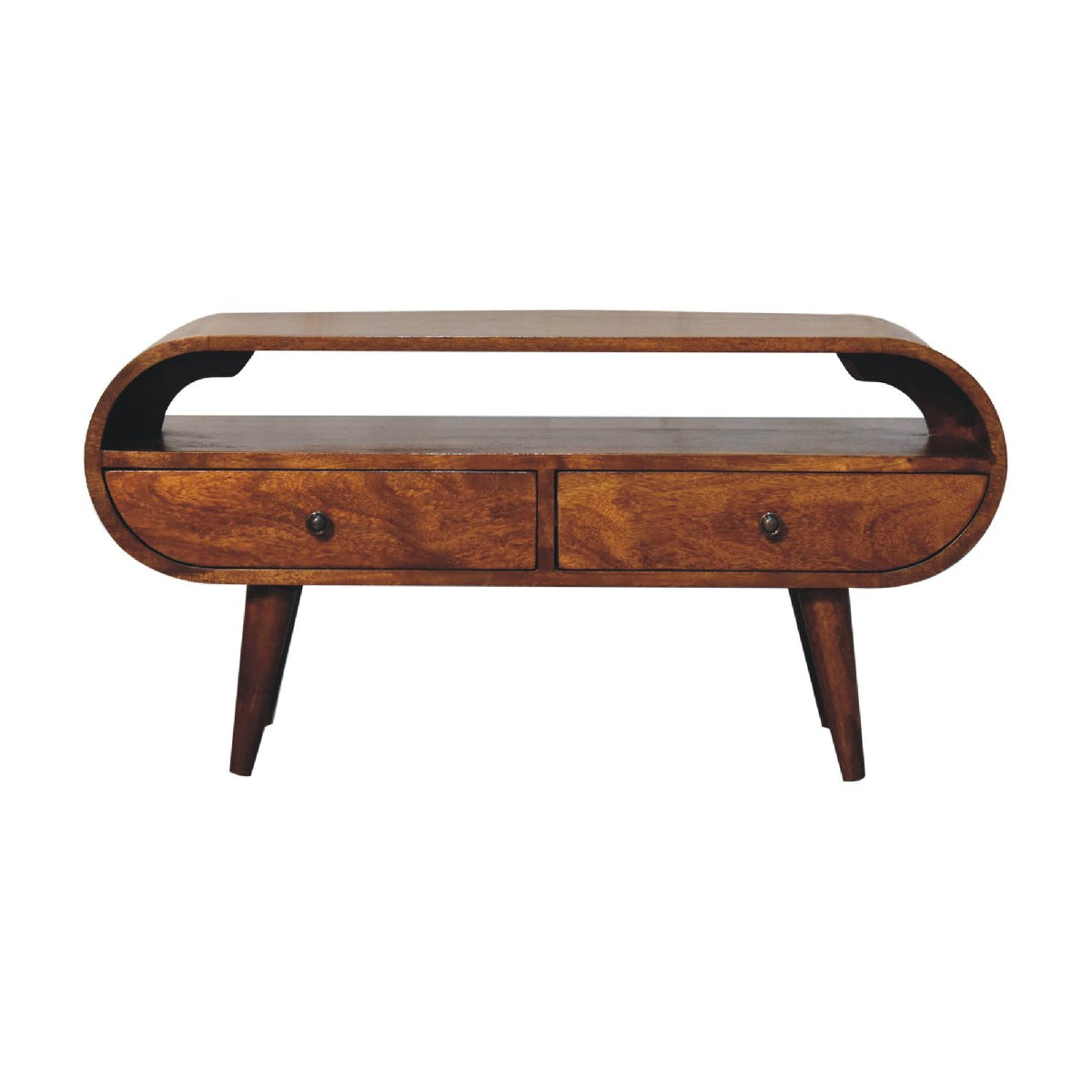 Chestnut Ridge Circular 2 Drawer TV Unit