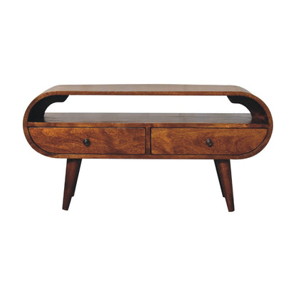 Chestnut Ridge Circular 2 Drawer TV Unit