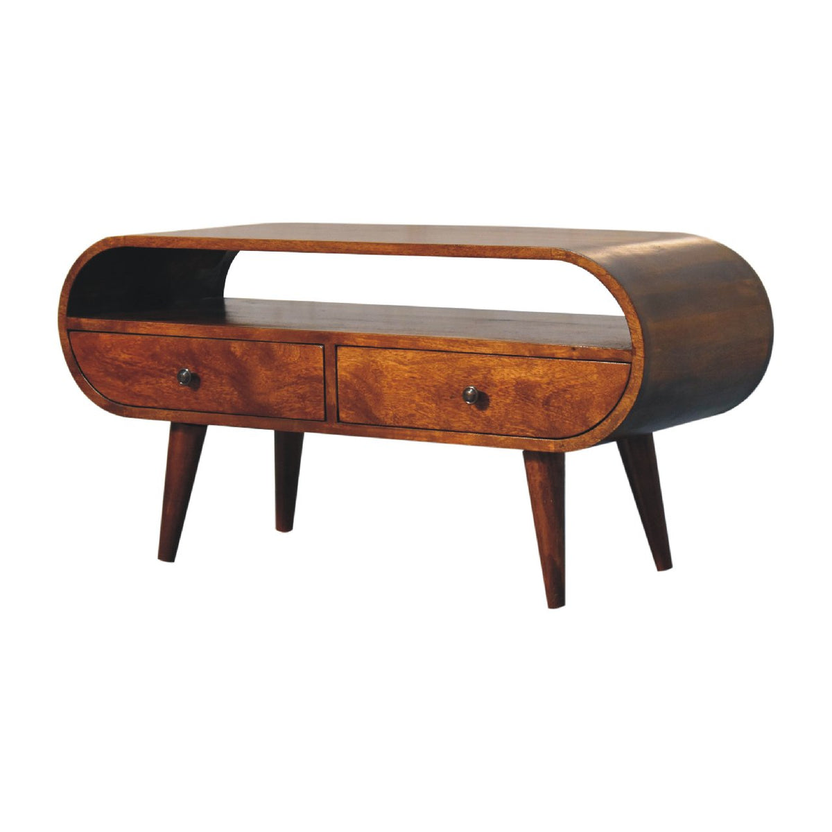 Chestnut Ridge Circular 2 Drawer TV Unit